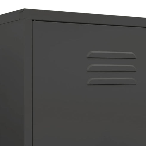 Flores - Wardrobe Anthracite 900 x 500 x 1800 mm Steel